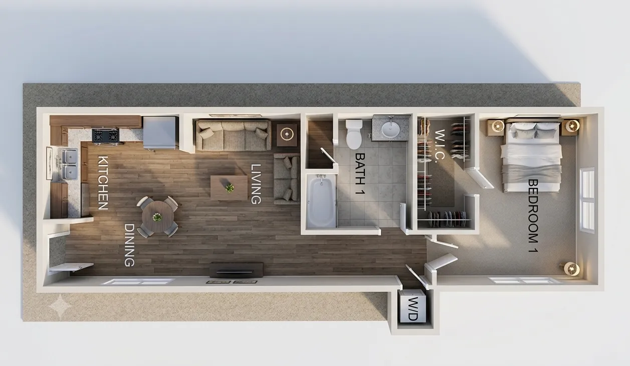 1 Bedroom Residence floor plan